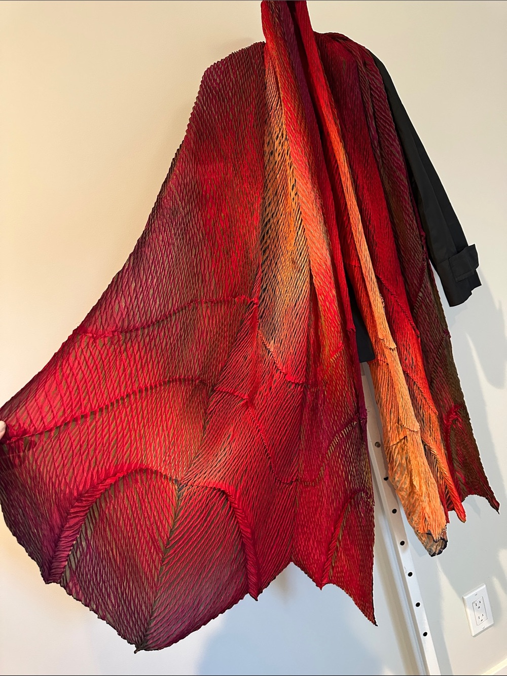 Shibori Silk Shawl Hand Dyed